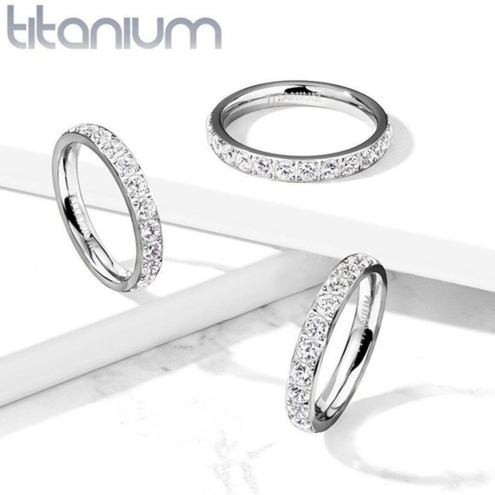 New tituiam CZ eternity ring‎ size 7